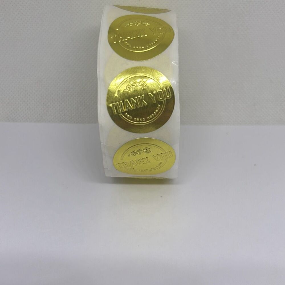 500 Pieces/roll 2.5CM Thank You For Ordering Sticker Gift Gold Label Stickers